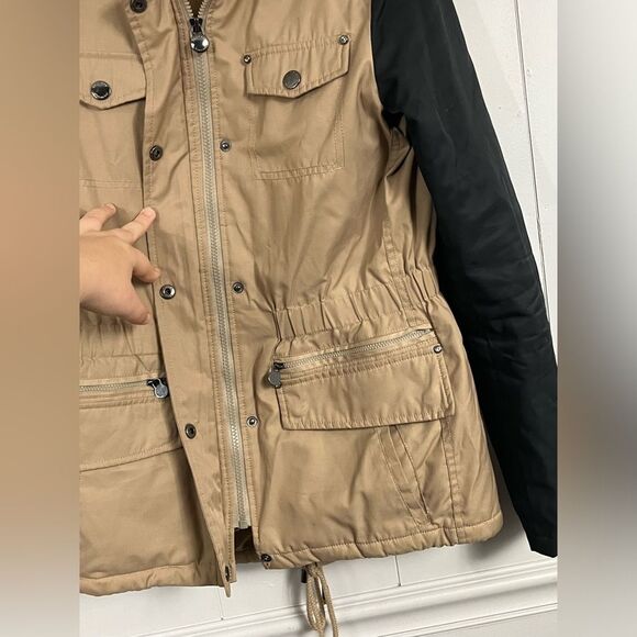 Laundry by Shelli Segal Tan & Black Utility Jacket Size XS Gorpcore Fall Casual - Picture 2 of 7